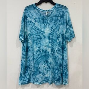 Cato Aqua Tie-Dye Top